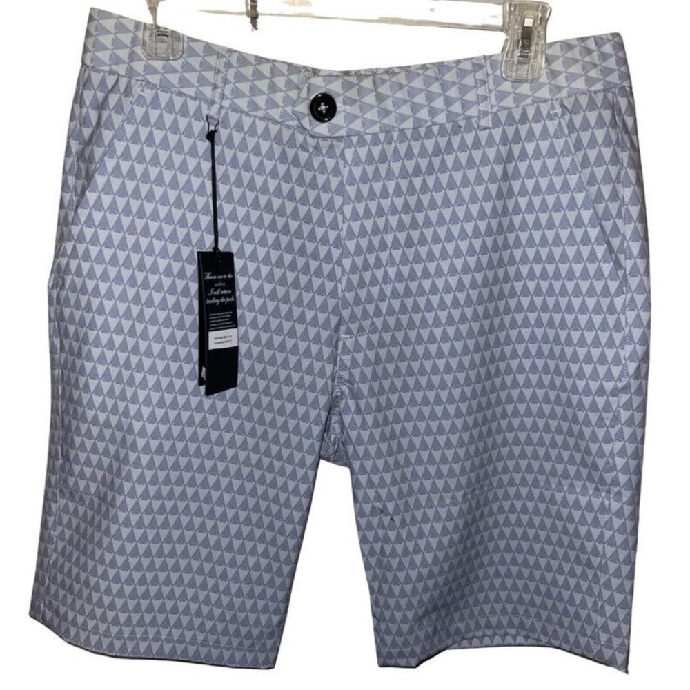 NEW Greyson Men's Montauk Golf Shorts Light Blue Arrow Head Print Size 30